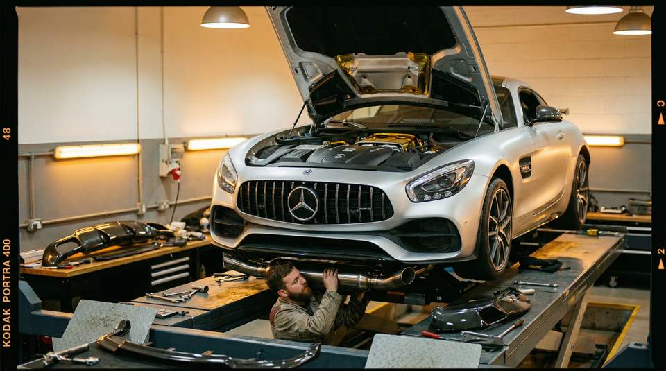 抖荫短视频视频：奔驰AMG排气改装视频